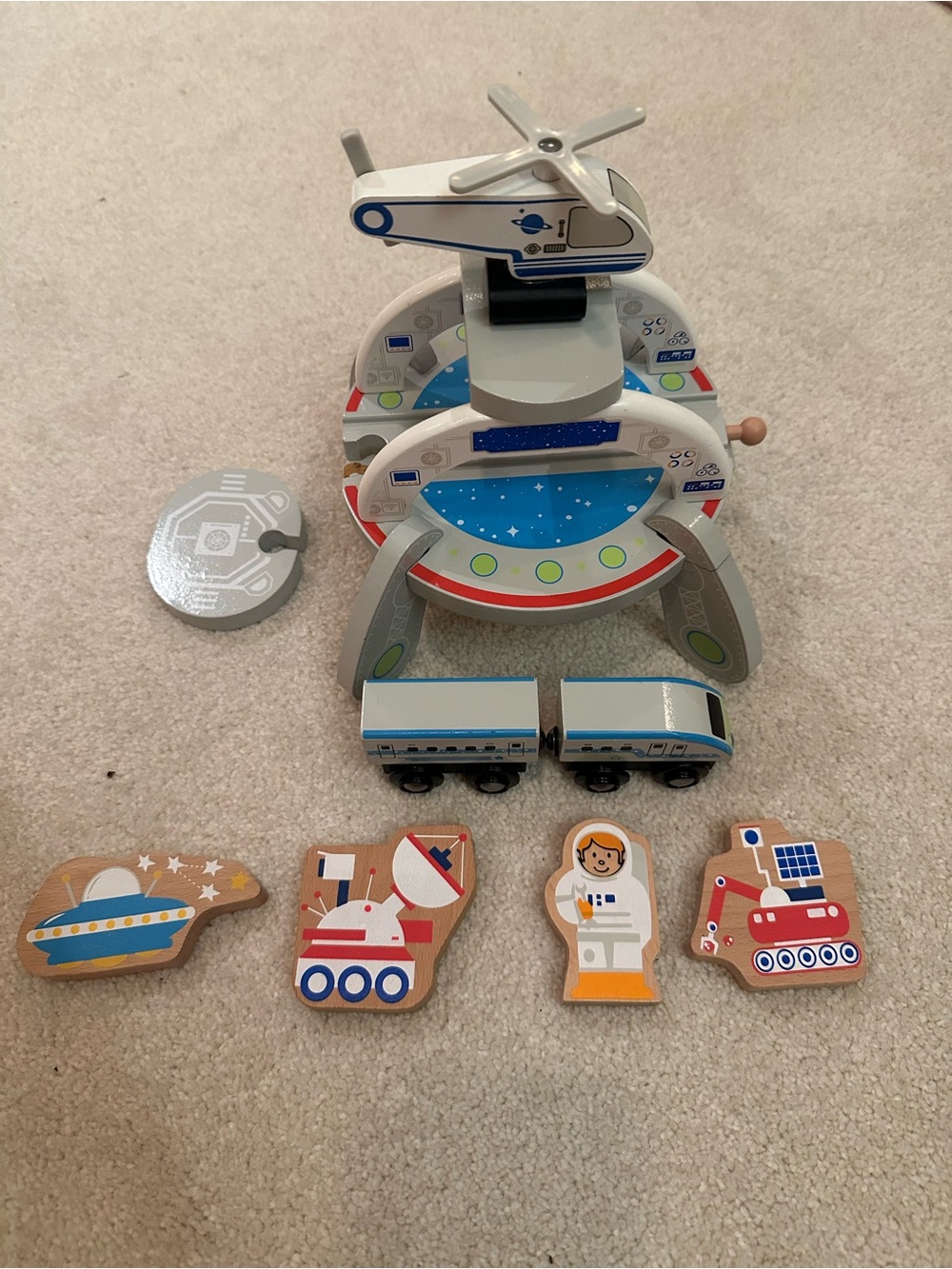 Wooden Space nasa train set